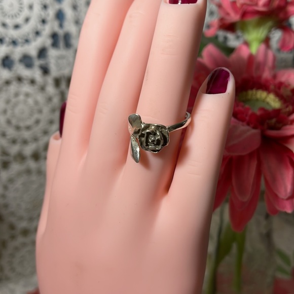 BOHO Sterling 925 silver Country ROSE 🌹 ring - Picture 2 of 5